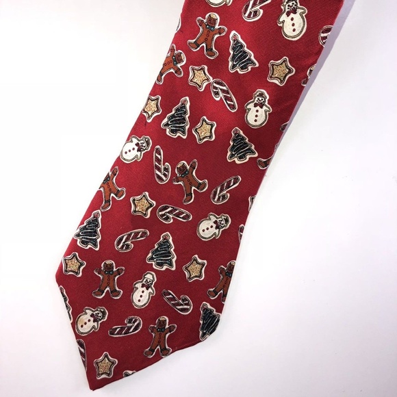 Talbot's Kids Candy Canes Gingerbread Men Tie T51 - Picture 1 of 3